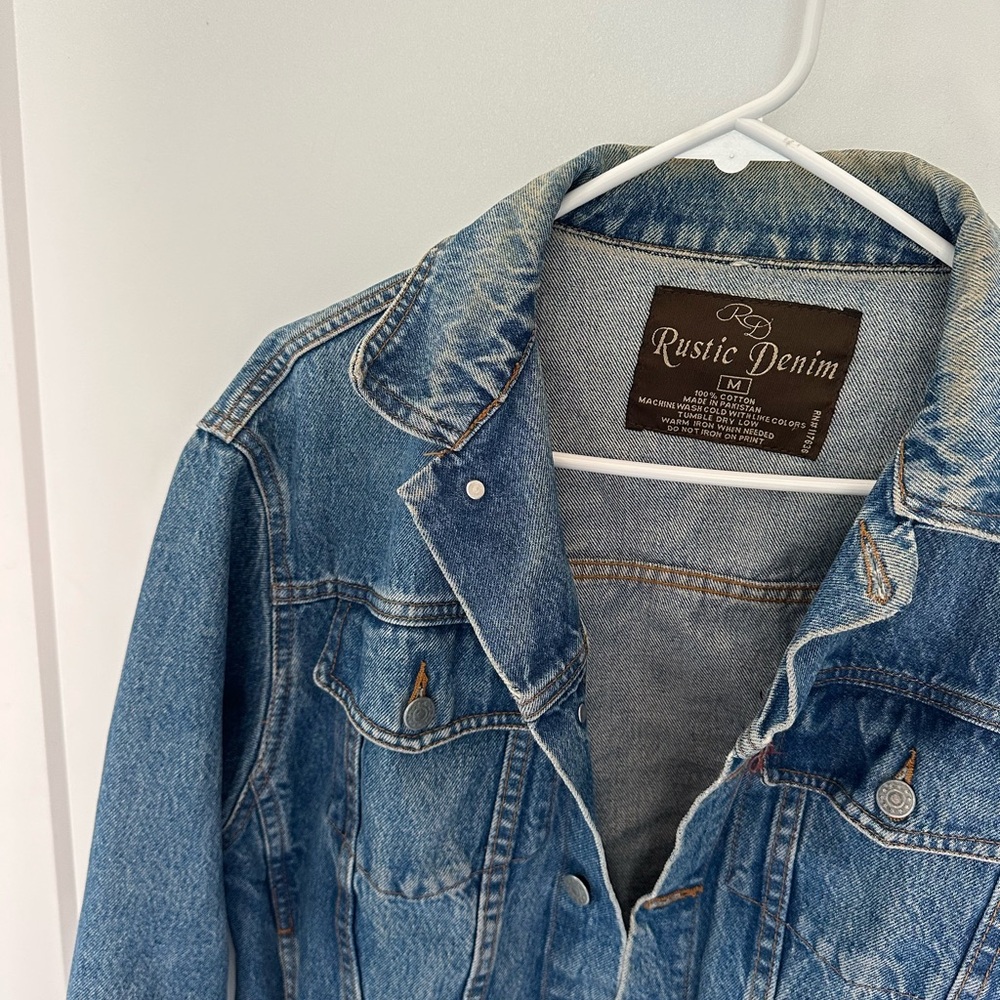 Vintage Rustic Denim Blue Jean Jacket - Picture 2 of 3